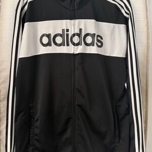 Men’s Adidas Track Jacket, Black & White, Size XL